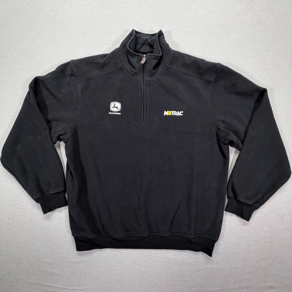 Gear For Sports Mens Sweatshirt Regular Black John Deere Metrac‎ 1/4 Zip L